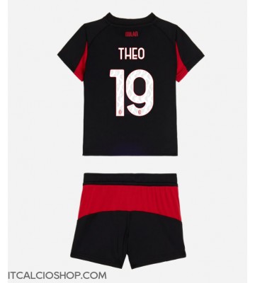 AC Milan Theo Hernandez #19 Prima Maglia Bambino 2025-26 Manica Corta (+ Pantaloni corti)